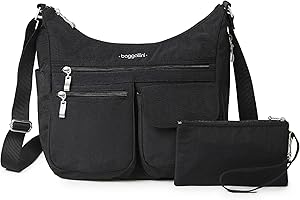 Baggallini Everywhere Bagg Crossbody Women 11x9 Lightweight Nylon Hobo Water-Resistant Travel Bag W/RFID