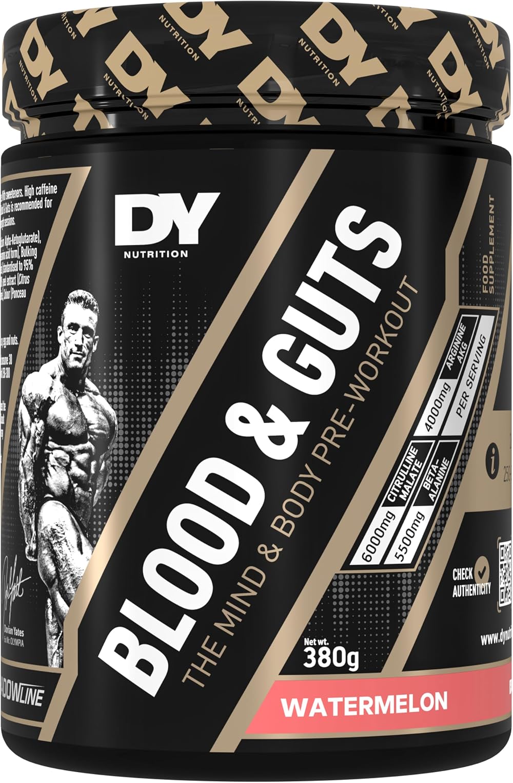 DY Nutrition Blood & Guts Pre Workout Powder Watermelon 380g 20 Servings
