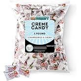 Creme Savers Strawberry &amp; Creme Hard Candy Bulk (1 lb) &ndash; Individually Wrapped Pink Candy, Classic Strawberries and Creme Treats for Parties, Candy Buffets, Office Snacks &ndash; By DOCTOR VARIETY