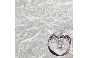 QOIUSO 1/2LB White Crinkle Paper Filler - 8oz Crinkle Cut Shredded Paper for Gift Baskets, Bridesmaid Proposal, Birthdays, Wedding Boxes, Christmas Gift Bags Decorations and Craft Wrapping Supplies