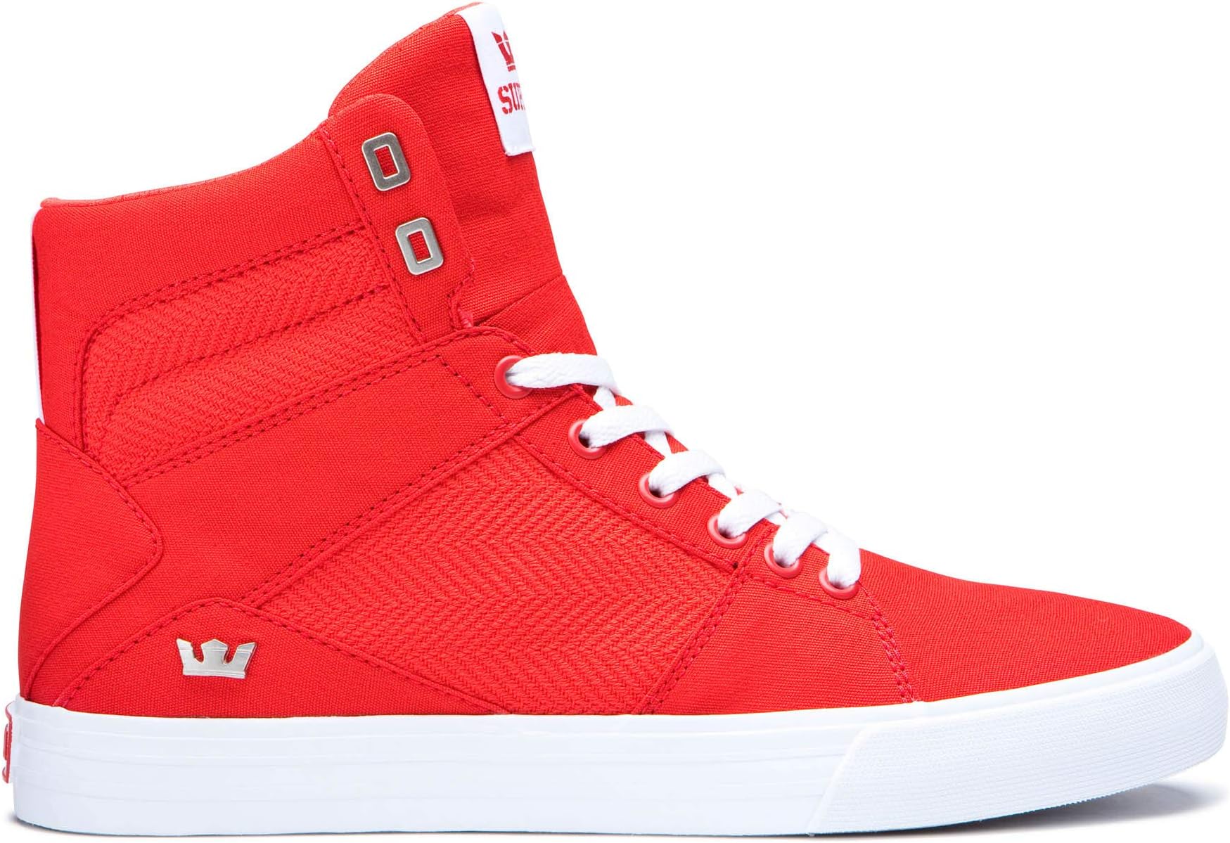 Aluminum High Top Skate Shoes, Risk Red-White, 14.5 M US Women/13 M US Men