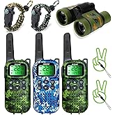 Walkie Talkies for Kids Toys Boys Gifts Aged 5+ Long Range 2 Way Radio for Camping Hunting Hiking Outdoor Game 6 7 8 9 10 Year Old Birthday Present for Kids