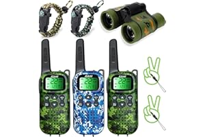 AIKMI Walkie Talkies for Kids Toys Boys Gifts Aged 5+ Long Range 2 Way Radio for Camping Hunting Hiking Outdoor Game 6 7 8 9 10 Year Old Birthday Present for Kids