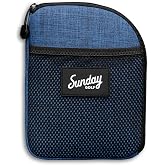 Sunday Golf Golf Valuables Pouch with Clip Zippered, Water Resistant Nylon, for Extra Tees, Pencils, Ball Markers (Blue/Black)
