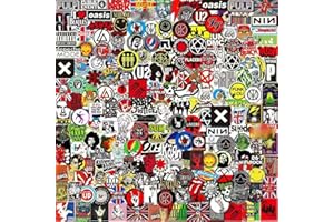 200Pcs Band Stickers, Rock and Roll Music Stickers, Rock Punk Stickers for Adults Teens, Vinyl Waterproof Cool Stickers Packs