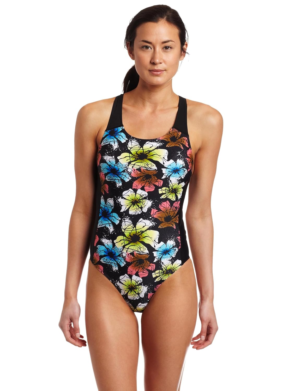 Danskin Womens Triathlon Print Swimsuit Sports & Outdoors Clothing