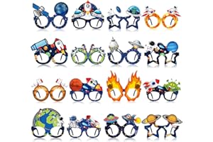 Ireer 32 Pcs Space Party Favors Space Party Paper Eyeglasses Astronaut Solar Paper Glasses Supplies Birthday Photo Booth Props Planet Birthday Supplies Decorations