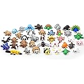 40 PCS 3D Printed Animal Figurines, Articulated Animal Figurines, Fidget Toys, Flexible Car Decor, Party Favor, Gifts for Girls and Boys, Office Desk Pets, for Easter Egg Stuffers, Birthday Gifts