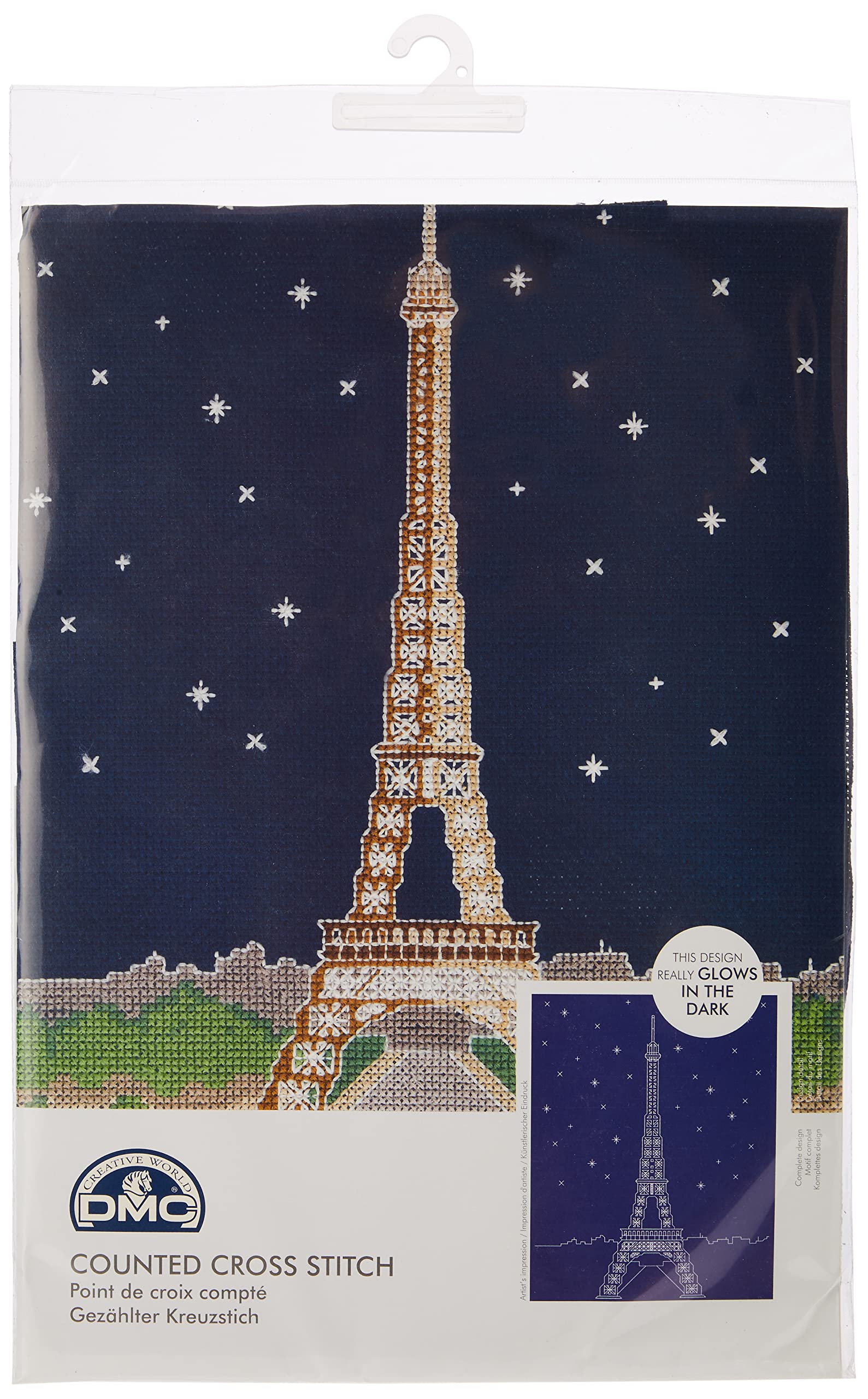 DMC Paris by Night Kit, Includes Aida Fabric, Needle, Stranded Cotton Threads and Instructions