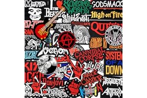 ACCESSCUBE 36PCS Heavy Metal Rock Music Patches Iron on Rock Music Badges Hippie Punk Stickers for Clothes (E)