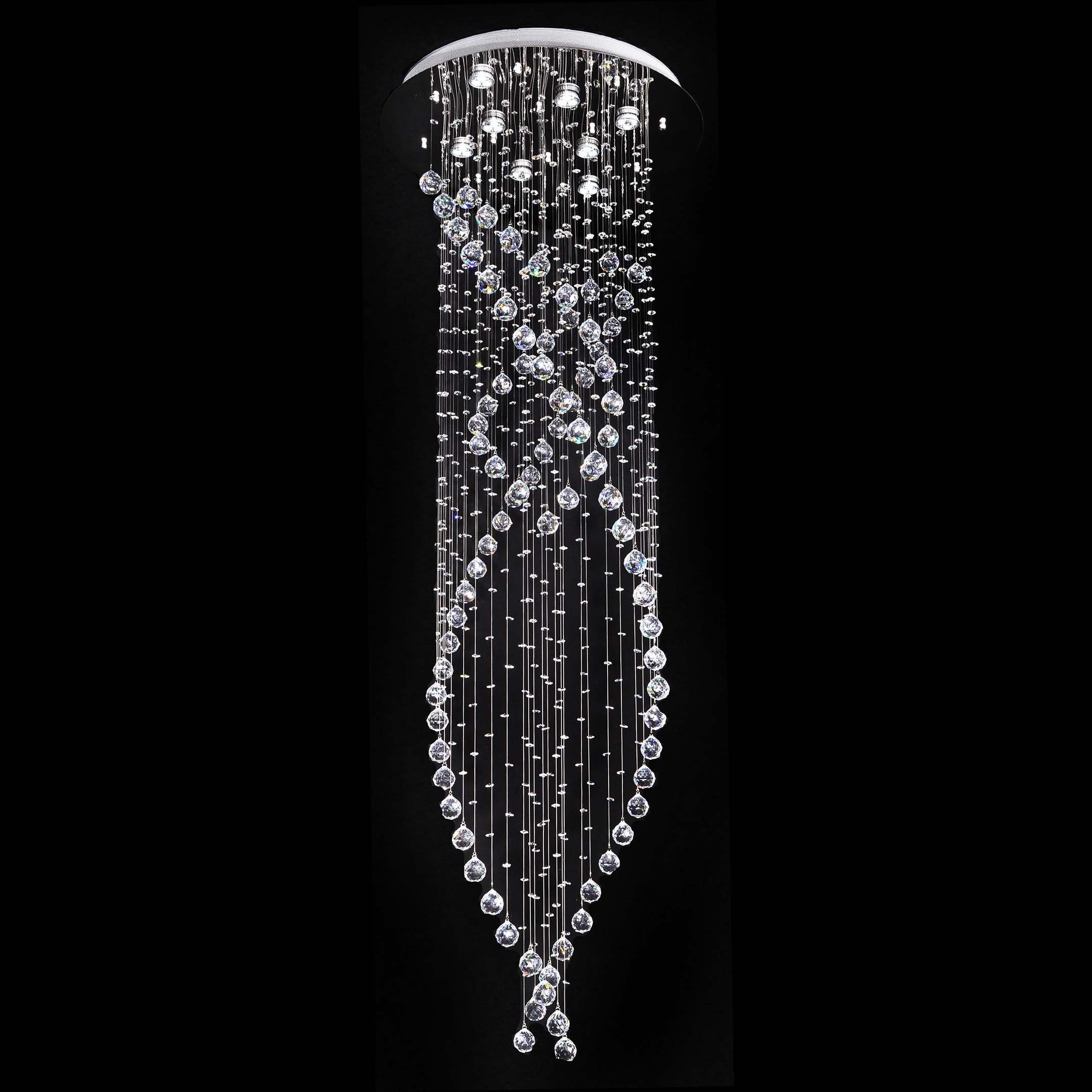 Contempo Collection Contemporary Modern Chandelier - Crystal Rain Drop Cross Design