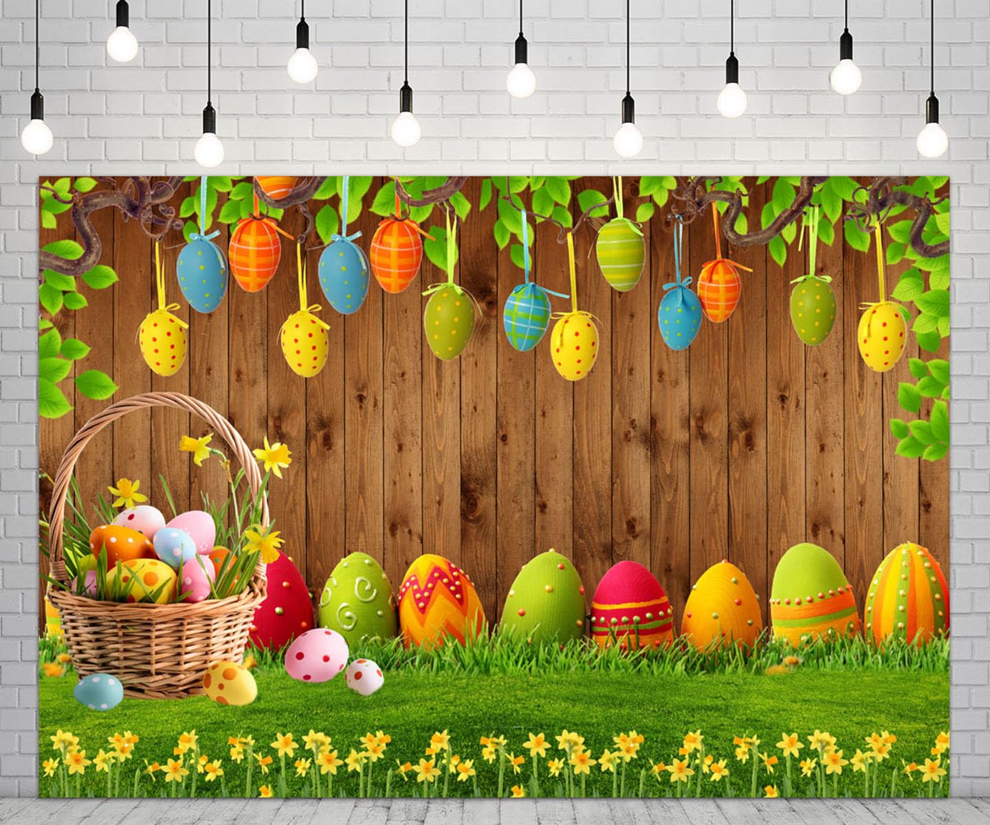 7X5ft Easter Photography Background Colorful Eggs