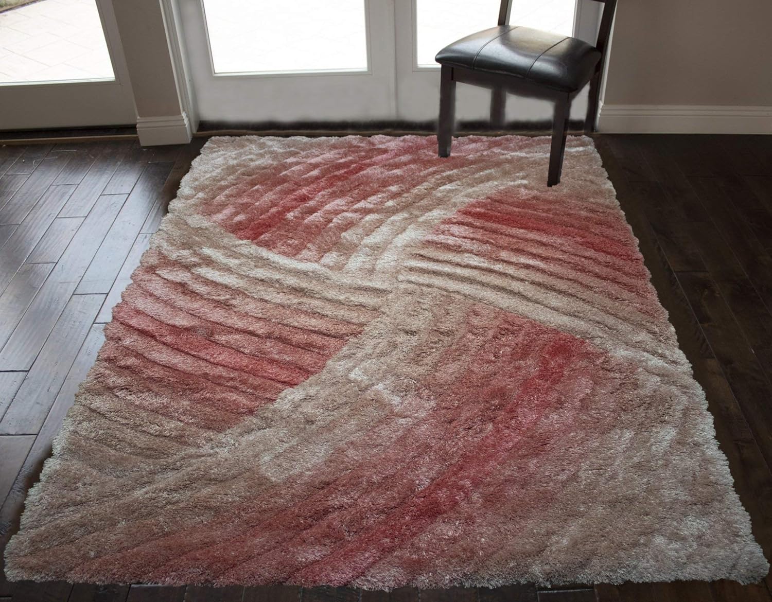 Amazon Com 5x7 Feet Light Pink Dark Pink Colors Area Rug Carpet Rug 3d Soft Plush Pile Shag Shaggy Fuzzy Furry Modern Contemporary Decorative Designer Bedroom Living Room Hand Woven Non Slip Canvas