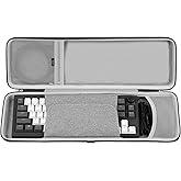 Geekria 65% Keyboard and Mouse Combo Hard Shell Case, Compatible with Keychron K6 HE/Q2 Max/V2, RK Royal KLUDGE R65/Galaxy68, Travel Carrying Bag for 68-Key Computer Keyboard (Dark Gray)