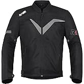 RKV86 Mesh Motorcycle Jacket for Men, Motorbike Riding Jacket with CE Armored Protection Breathable Hi-viz Adventure Motorcycle Jacket (Black XL)