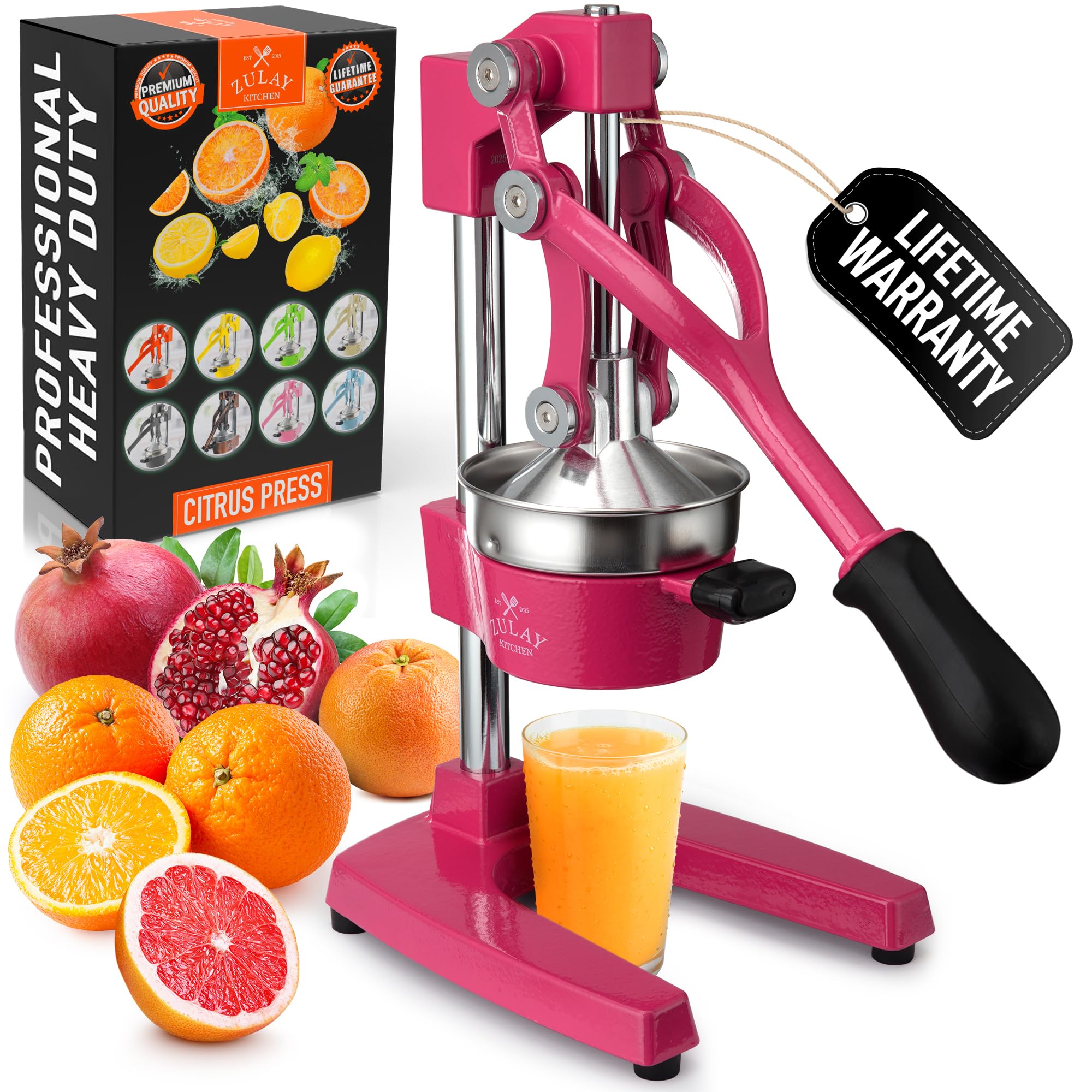 Zulay Kitchen Cast Iron Juicer - Easy-to-Clean Heavy-Duty Manual Juicer, Professional Citrus Juicer - Stainless Steel Lemon Squeezer - Manual Citrus Press & Orange Squeezer - Orange Juicer Image