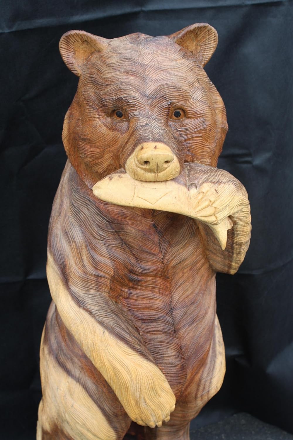 wooden carved bear statues