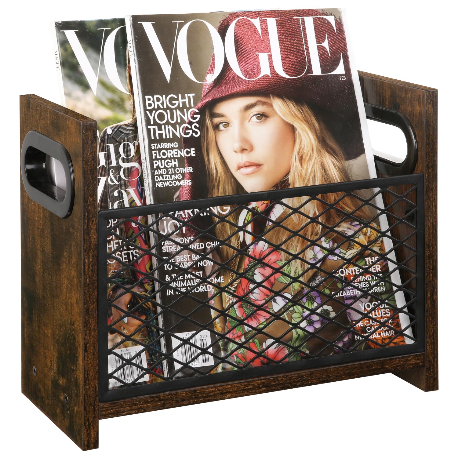 Photo 1 of YINMIT Magazine Holder, Magazine Rack for Desktop and Home Office, Farmhouse File Storage Basket for Letters, Magazines, Books, Newspapers (Small)