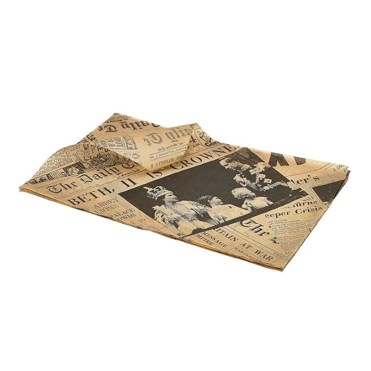Download Brown Newspaper Print Greaseproof Paper 25 x 35cm - 1000 Sheets - Grease Resistant Paper: Amazon ...