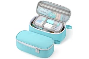 Jcocylse Large Capacity Pencil Case Portable Pencil Pouch Bag School Supplies for College Students Girls Boys Adults (Green)