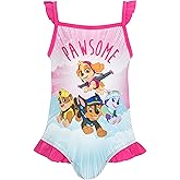 Paw Patrol Girls' Swimsuit Skye, Rubble, Chase, Everest One Piece Bathing Suit for Kids