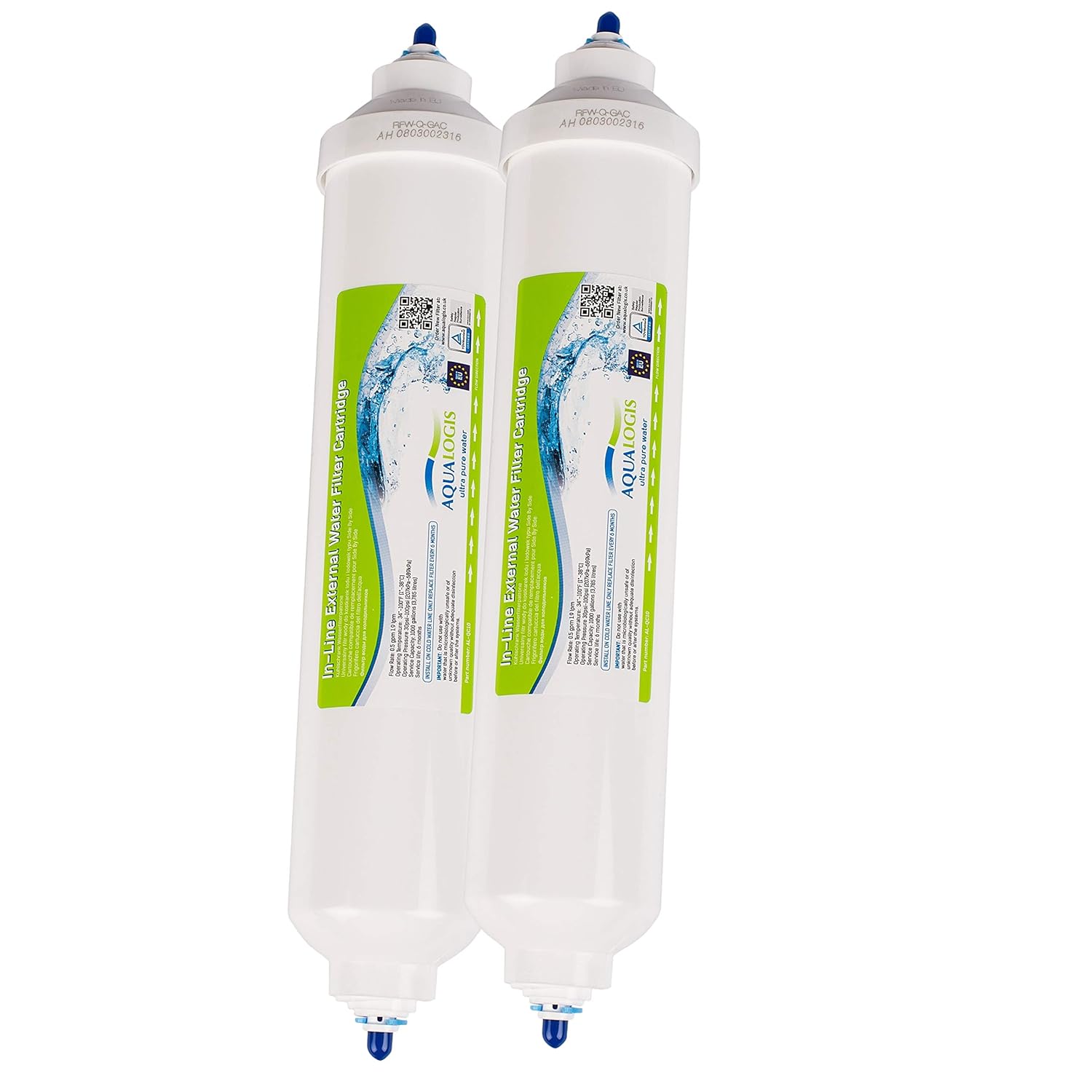 2 x filtros de agua universales para DAEWOO, SAMSUNG, LG, BEKO ...