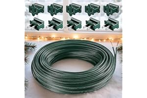 BOBBLET SPT-1 50FT 18AWG 2-Conductor Electrical Wire with 10 Vampire Plugs (5 Male & 5 Female), UL Certified Flexible Direct-Burial Low Voltage Landscape Wire for Christmas Lights, Lamps, and LED Strips