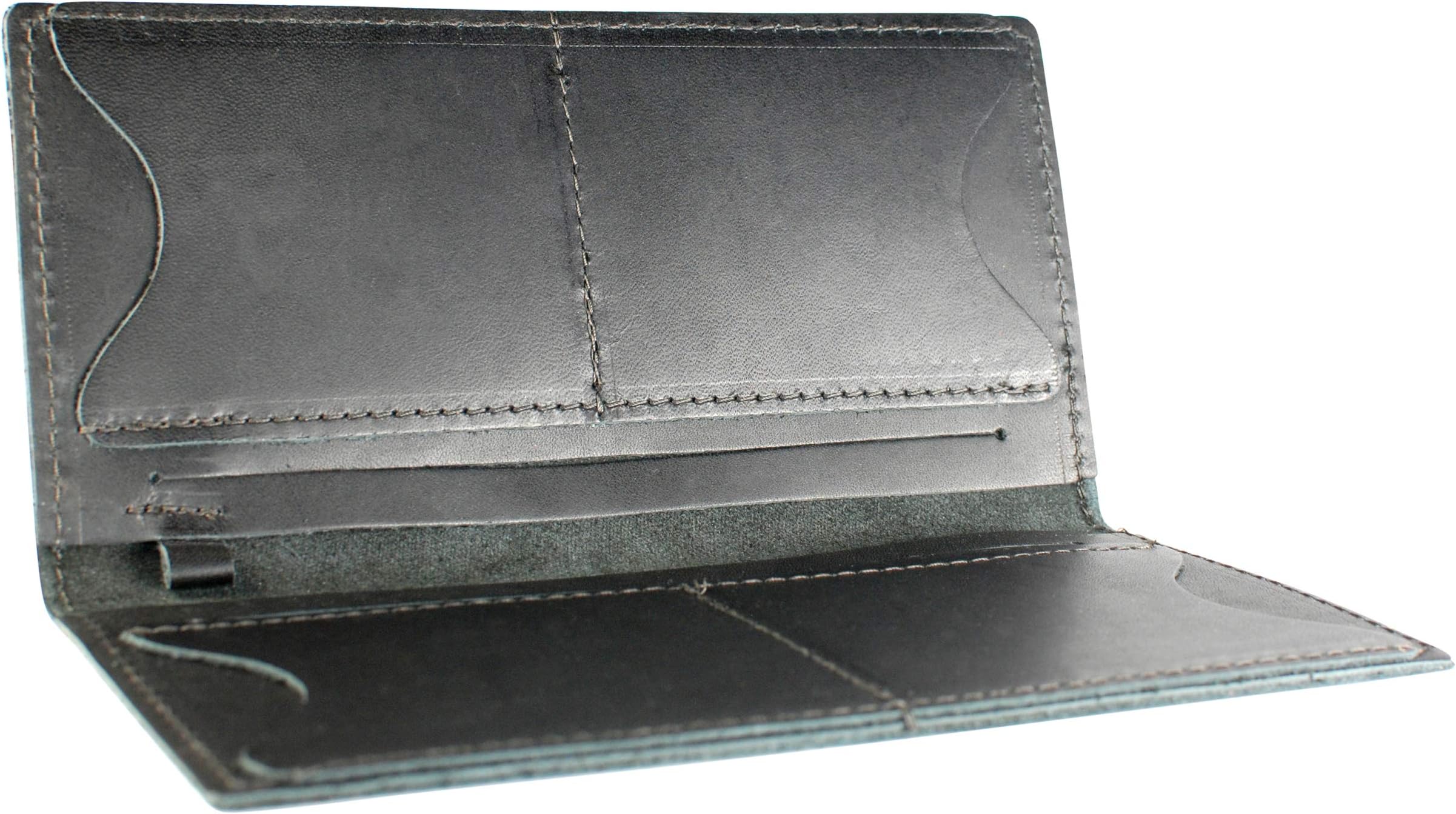 TPK Checkbook Wallet Plus Full Grain Leather (Ebony Black)