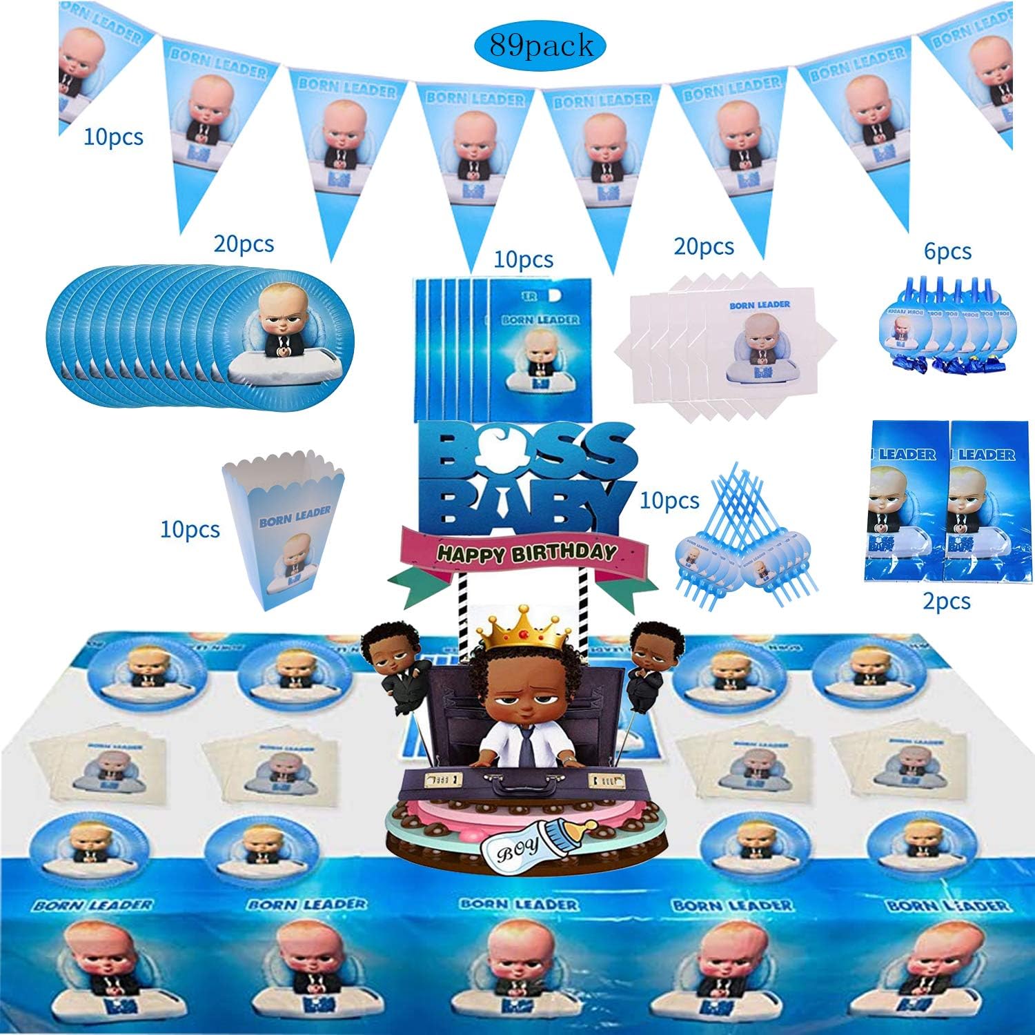 89 PCS Baby Boss Party Supplies for Boys Baby Boss Birthday