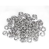 1500Pcs 6mm Stainless Steel Open Jump Rings 16 Gauge Metal O Rings Single Loop Connectors for Jewelry Necklaces Bracelet Earrings Keychains Chainmail DIY Making