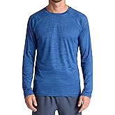 Gaiam Mens Everyday Basic Long Sleeve Crewneck Top, Standard Fit, Stretch Midweight Material