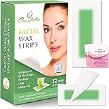 Facial Wax Strips, Hair Removal Wax Strips for Upper Lip Chin, Fingers, Facial Hair Removal for Women, Hypoallergenic All Ski