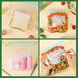 Hemiks 50 Pcs 1L Reusable Zip Lock Freezer Bags with Expandable Bottom view 6