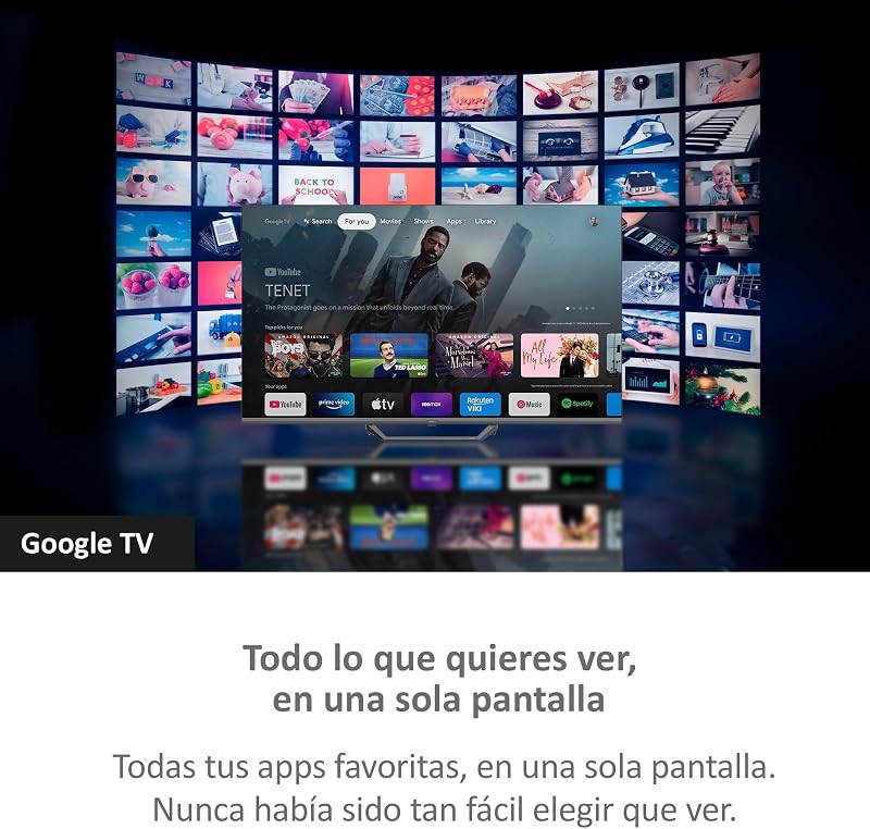 QLED 4K UHD H50S80EUX - Smart TV 50", Google TV, Dolby Audio, HDR 10, Smart Remote Control, Google Assistant, Bluetooth 5.1, DBX TV, HDMI 2.1 x 4, Sin Marcos, 2024