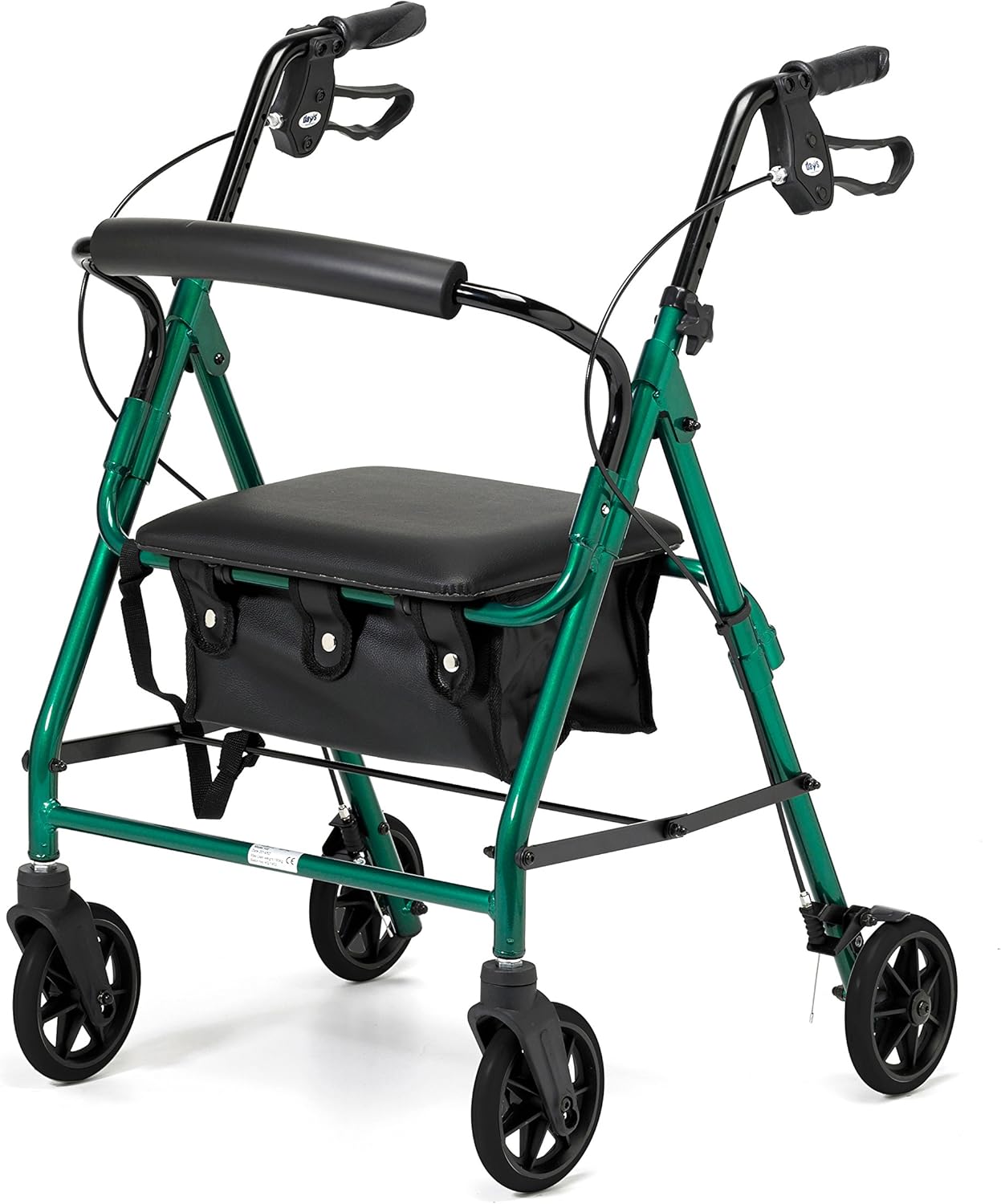 Heavy Duty Aluminium Rollator Green Up to 26st Padded Seat