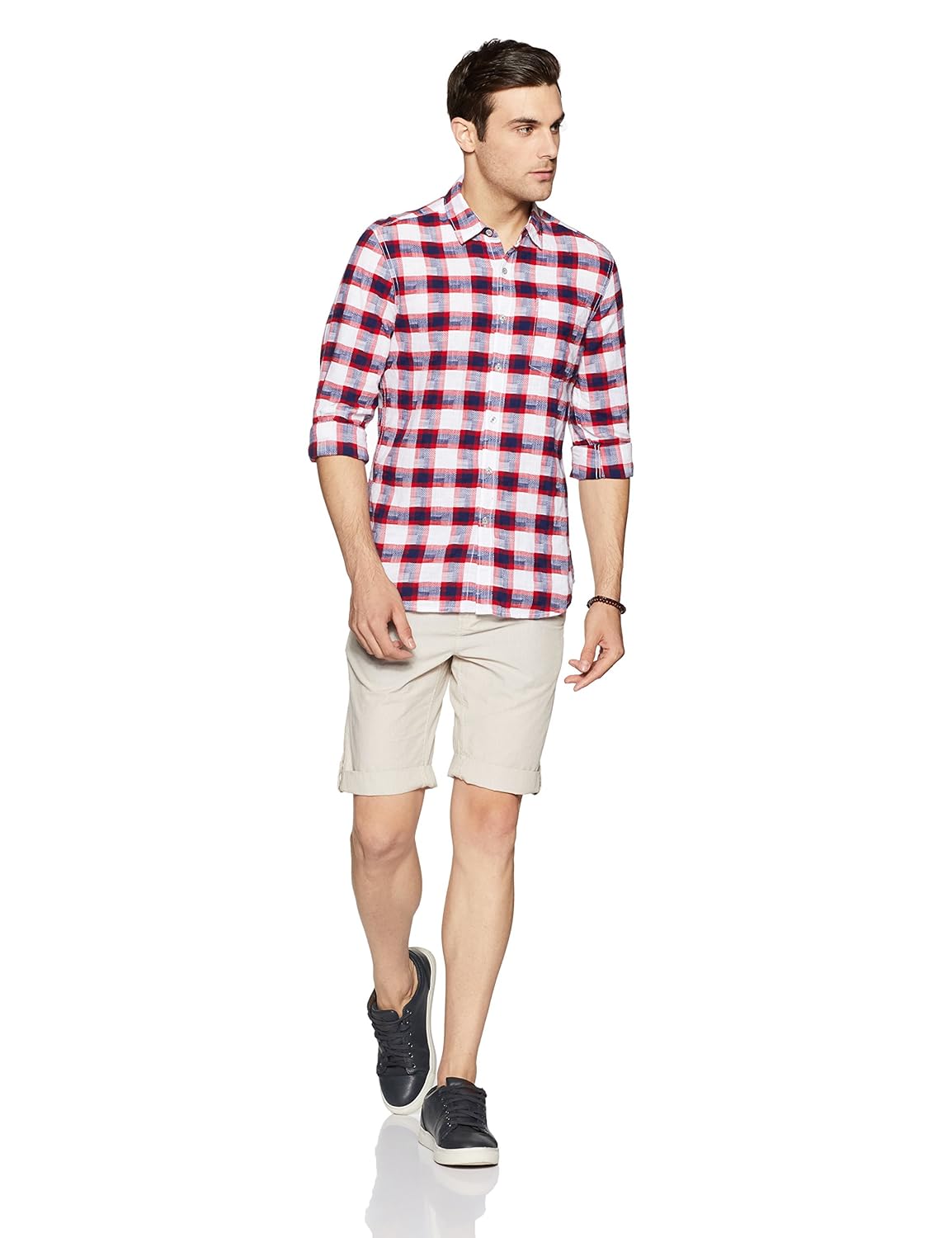 lee men's checkered slim fit casual shirt