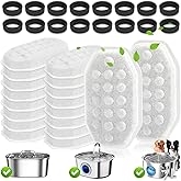 32 Pack Cat Water Fountain Filters for Rellaty and Neareal 3.2L/108oz Automatic Stainless Steel Cat Water Fountain, 16 Activated Carbon Filter + 16 Pre-Filter Sponges