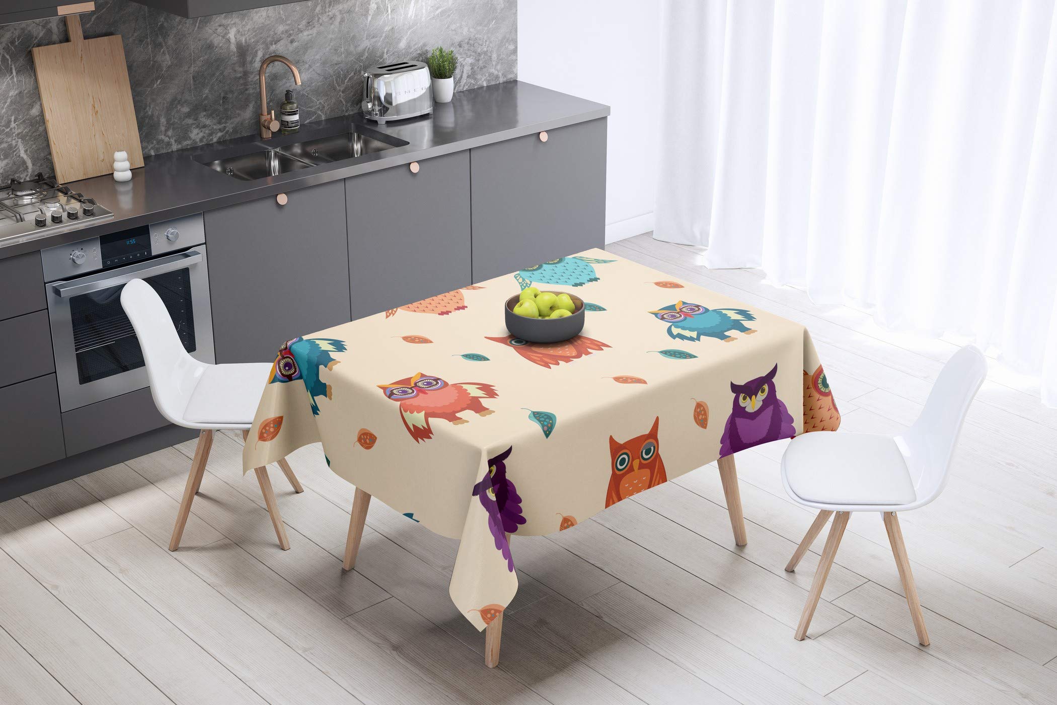 Bonamaison Kitchen Decoration, Tablecloth, 140cm x 140cm - Designed and Manufactured in Turkey