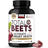 Force Factor Total Beets Ultimate Heart Health, Beet Root Capsules for Blood Pressure Support, CoQ10, Organic Beet Root Powder, Hawthorn Berry to Support Nitric Oxide & Blood Flow, 90 Capsules