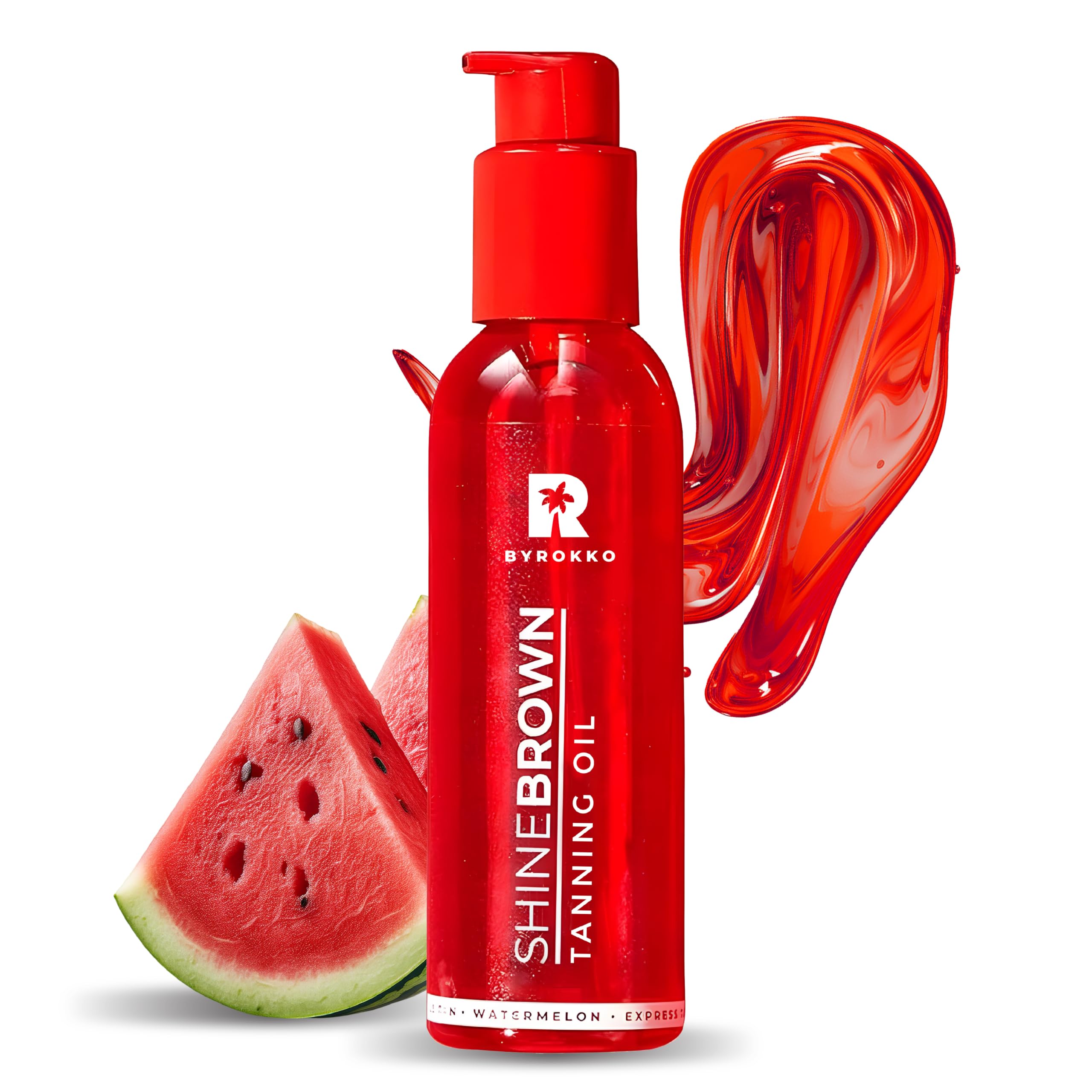 BYROKKO Shine Brown Watermelon Tanning Accelerator Oil (145 ml), Tanning Oil for Sun and Solarium Use, Super Active Oil for Maximum Tan — image 1