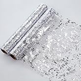 Silver Table Runner 2Pcs 9FT Glitter Metallic Foil Mesh Party Decor | Snowkingdom Sparkly Birthday Decorations, Centerpieces For Event Wedding Bridal Showers Christmas New Year