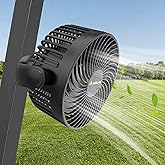 Magnetic Golf Cart Fan Rechargeable, 12000mAH Battery Operated Portable Fan with 3 Speeds, LED Lantern, Magnetic Base, Compatible with EZGO Club Car Yamaha, Golf Cart & Cruise Ship Accessories