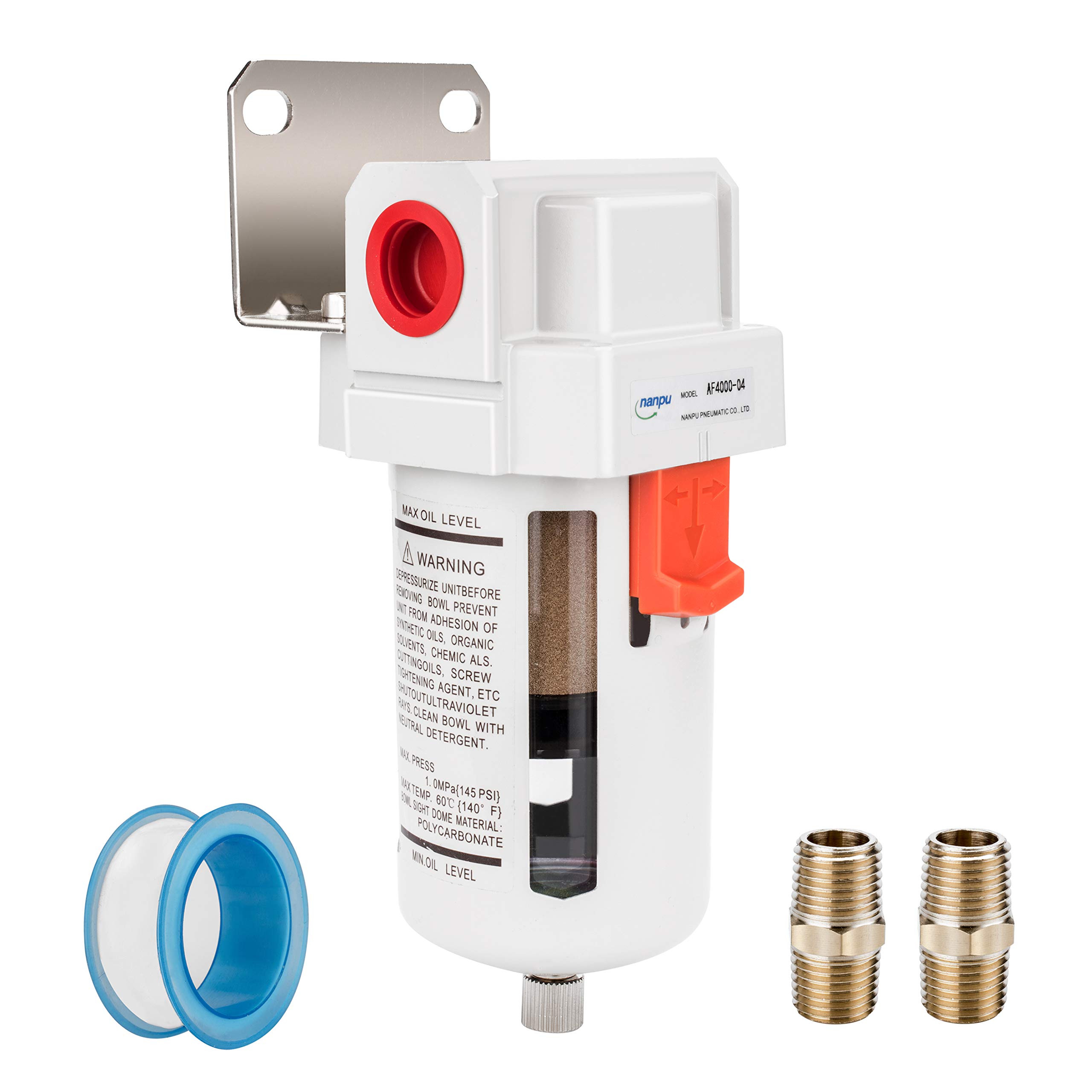NANPU 1/2" NPT Compressed Air Line Filter, 5 Micron
