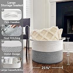 Goodpick Extra Large Rope Basket, 83L Blanket