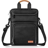 MoKo 10-13 Inch Tablet Sleeve Carrying Bag Fits New 13" iPad Pro M5 & Air M3 2025, i-Pad Pro 12.9/11, 11" iPad A16/Air M3,Galaxy Tab S9/S8 Plus 12.4, with Shoulder Strap, Handle and Pockets, Black