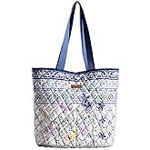 Maison d' Hermine Shopping Bags Cotton Quilted Tote Bag Zipper Pockets Small Pouch Reusable Grocery Bag Valentines Day Gifts