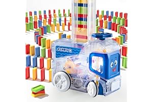 Belemar Upgrade Automatic Domino Train Set,with 180 Pcs Dominoes,Montessori Stacking Toy for Ages 5-7,Birthday Gift for Toddlers Kids (Boys & Girls)