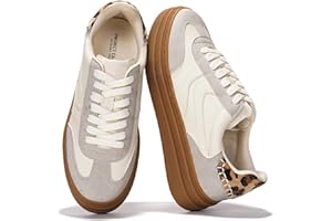 Project Cloud Platform Sneakers for Women Footwear - Memory Foam Insole Womens Shoes, Lightweight and Non-Slip Sole Lace Up Fashion Sneakers (Volley)