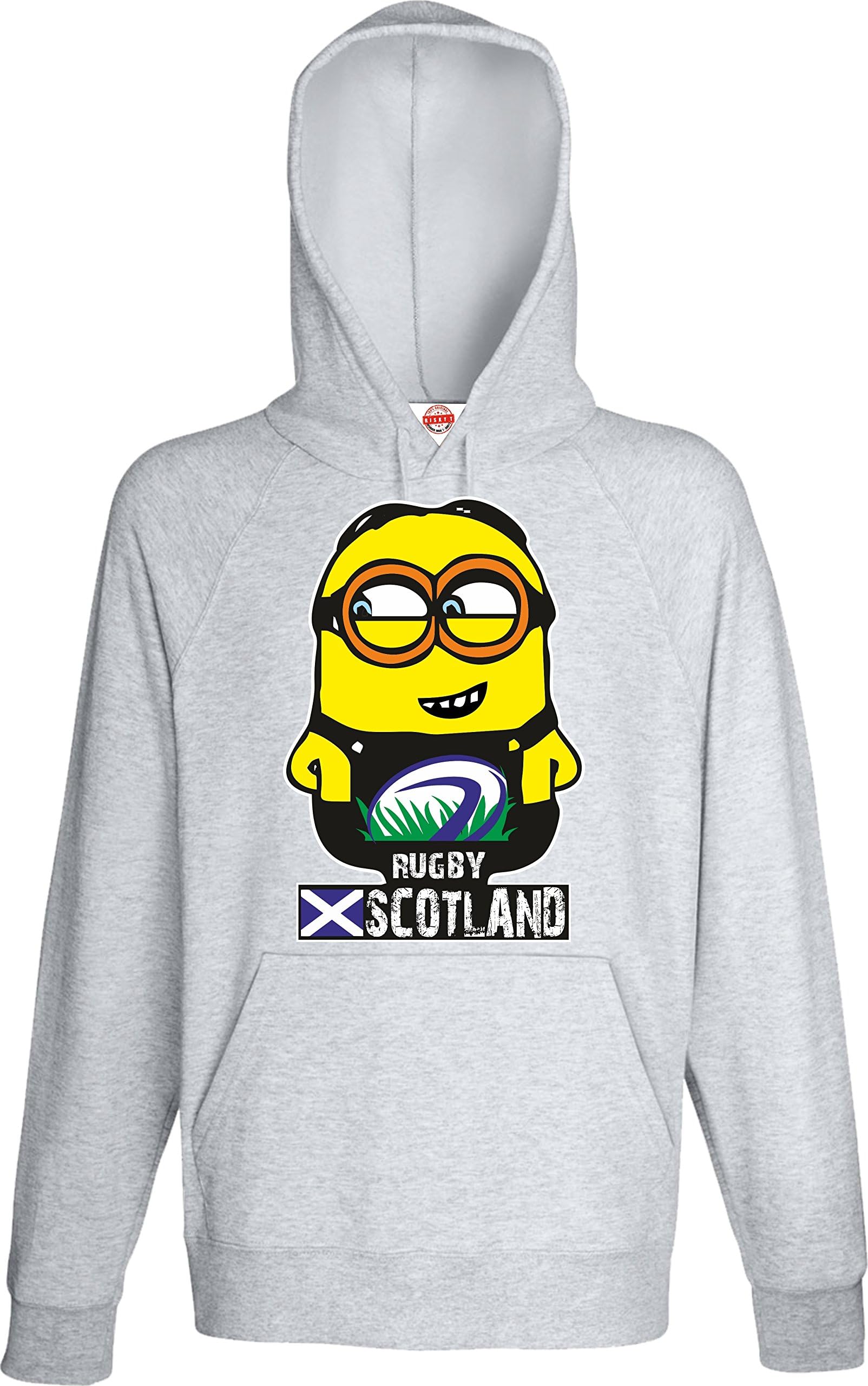 RISKYT Scotland Rugby Hoodie Scottish Rugby Fan Minion Hoodie Womens College Hoodie Colours Grey/Black -
