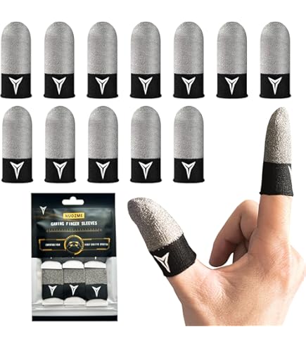 thumbnail image 2 of Undawn] BlueWow Gaming Finger Sleeves,100% Visible Silver Fibers,Just 2 of 9
